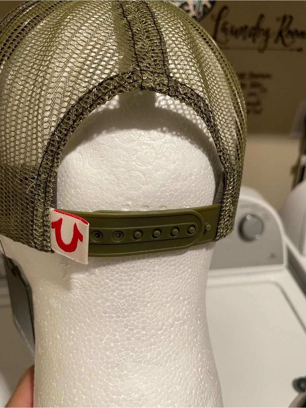 NWT True Religion green Buddha trucker snapback unisex